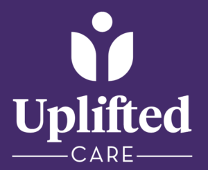 UpliftedCare logo blue background
