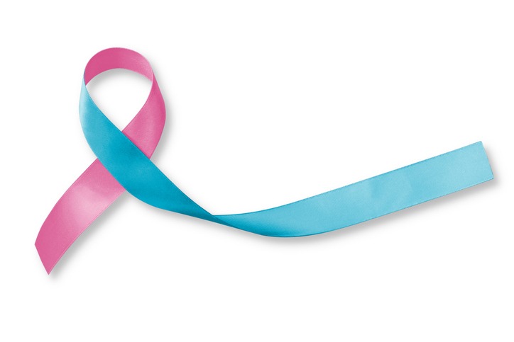 Pink blue ribbon awareness